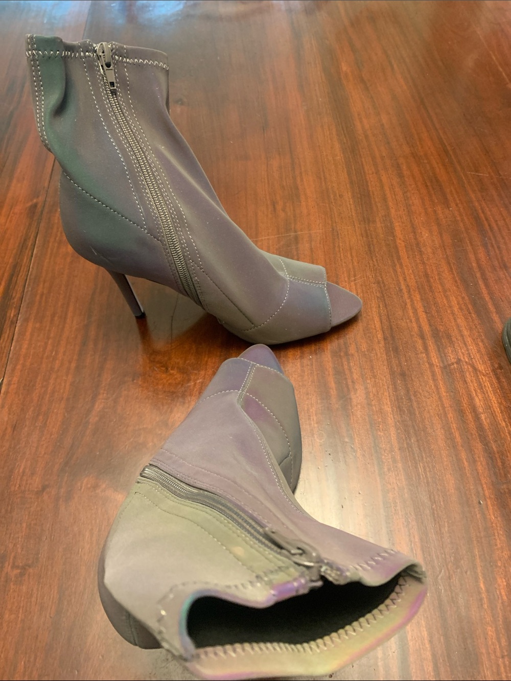 Call It Spring Purple Peep-Toe Stiletto Booties